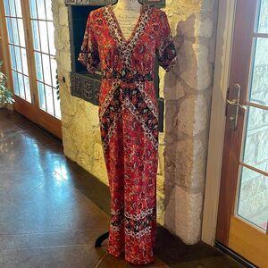 Boho Maxi Dress, Size M